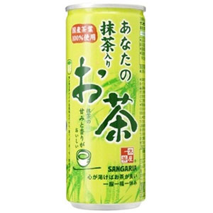サンガリア　あなたの抹茶入りお茶　（緑茶）　240g×30缶(1ケース)